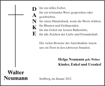 Traueranzeige von Walter Neumann von WochenSpiegel