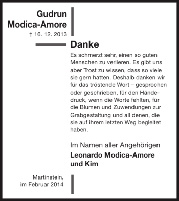 Traueranzeige von GudrunModica-Amore  von WochenSpiegel