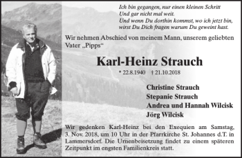 Traueranzeige von Karl-Heinz Strauch von WochenSpiegel