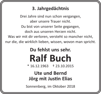 Traueranzeige von Ralf Buch von WochenSpiegel