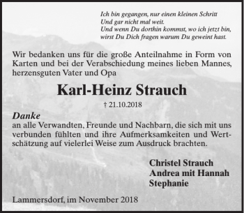 Traueranzeige von Karl-Heinz Strauch von WochenSpiegel