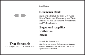 Traueranzeige von Eva Strauch von WochenSpiegel