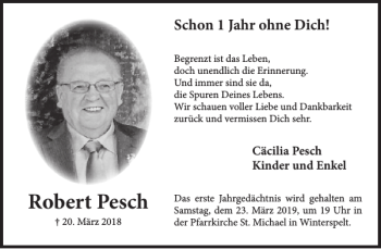 Traueranzeige von Robert Pesch von WochenSpiegel