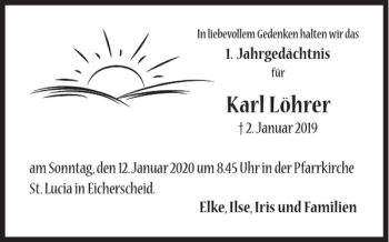 Traueranzeige von Karl Löhrer von WochenSpiegel