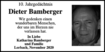 Traueranzeige von Dieter Bamberger von WochenSpiegel