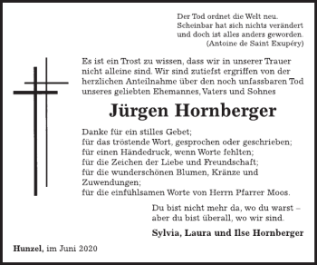 Traueranzeige von Jürgen Hornberger von WochenSpiegel