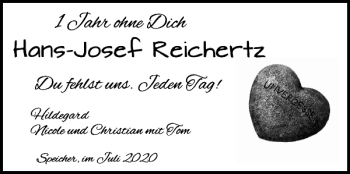 Traueranzeige von Hans-Josef Reichertz von WochenSpiegel