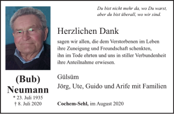 Traueranzeige von Bub Neumann von WochenSpiegel