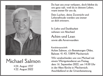 Traueranzeige von Michael Salmon von WochenSpiegel