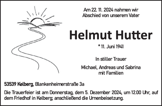 Traueranzeige von Helmut Hutter von WochenSpiegel