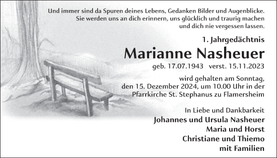 Traueranzeige von Marianne Nasheuer von WochenSpiegel