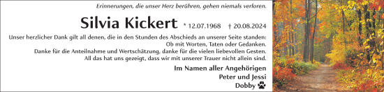 Traueranzeige von Silvia Kickert von WochenSpiegel