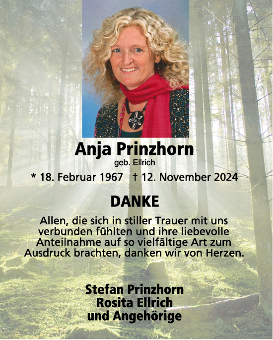 Traueranzeige von Anja Prinzhorn von WochenSpiegel