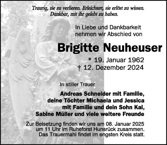 Traueranzeige von Brigitte Neuheuser von WochenSpiegel