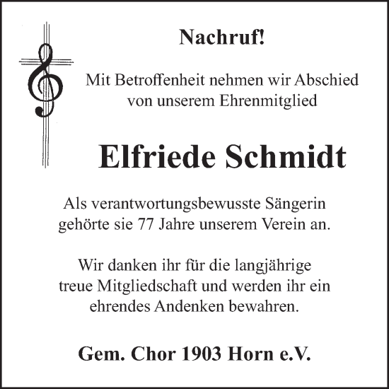 Traueranzeige von Elfriede Schmidt von WochenSpiegel