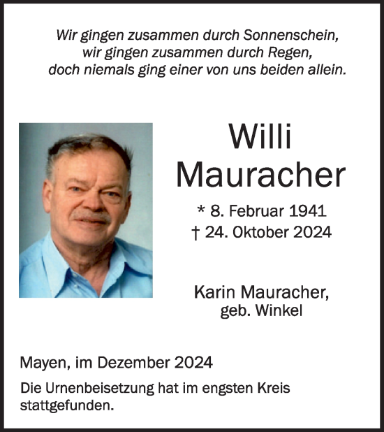 Traueranzeige von Karin Mauracher von WochenSpiegel