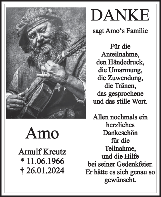 Traueranzeige von Arnulf Kreutz von WochenSpiegel