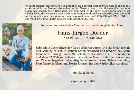 Traueranzeige von Hans-Jürgen Dörner von WochenSpiegel