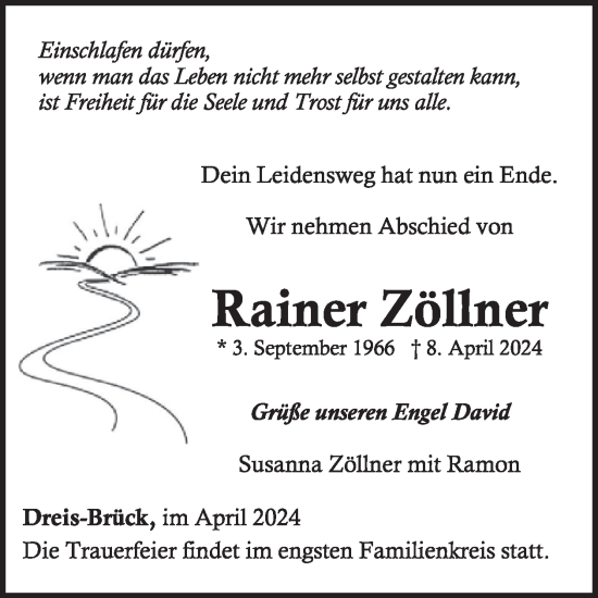 Traueranzeige von Rainer Zöllner von WochenSpiegel