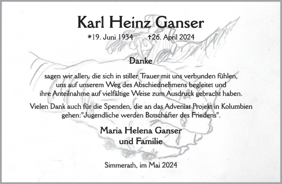 Traueranzeige von Karl Heinz Ganser von WochenSpiegel