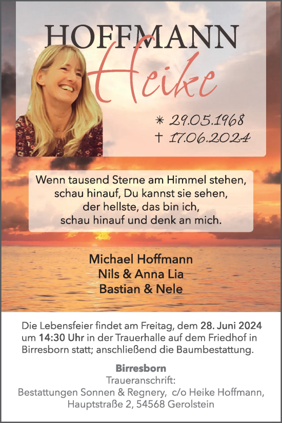 Traueranzeige von Heike Hoffmann von WochenSpiegel