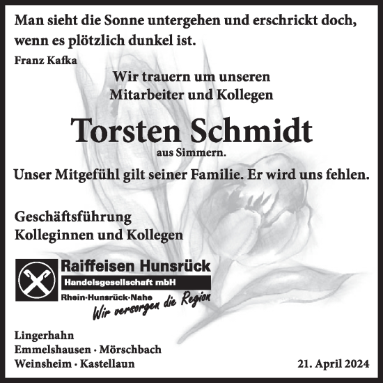 Traueranzeige von Torsten Schmidt von WochenSpiegel