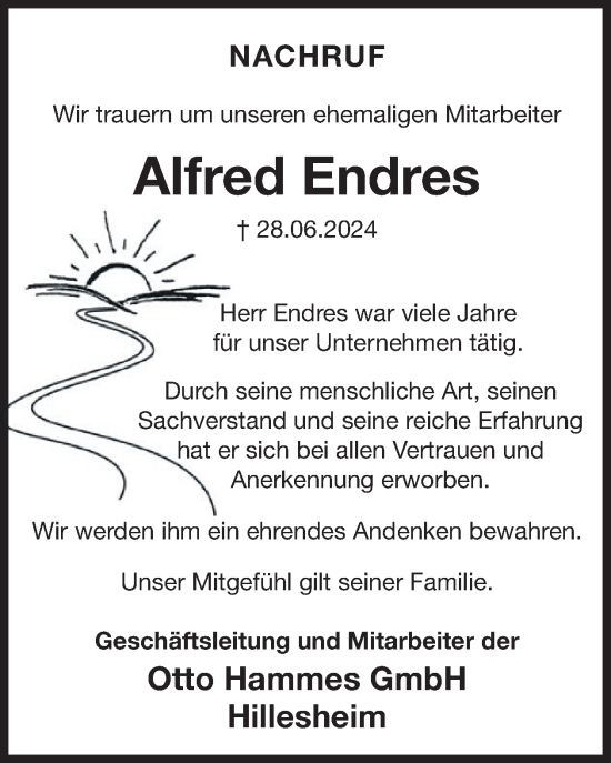 Traueranzeige von Alfred Endres von WochenSpiegel