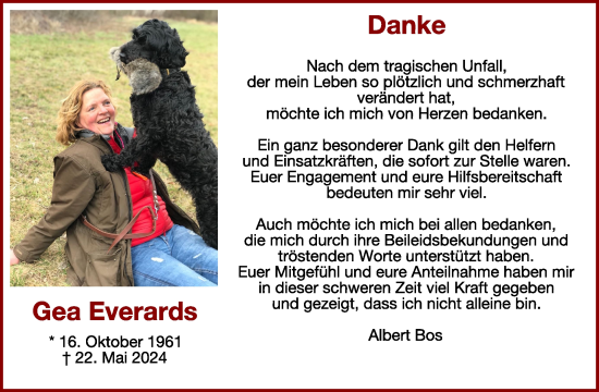 Traueranzeige von Gea Everards von WochenSpiegel