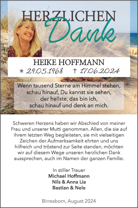 Traueranzeige von Heike Hoffmann von WochenSpiegel