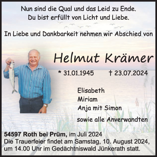 Traueranzeige von Helmut Krämer von WochenSpiegel