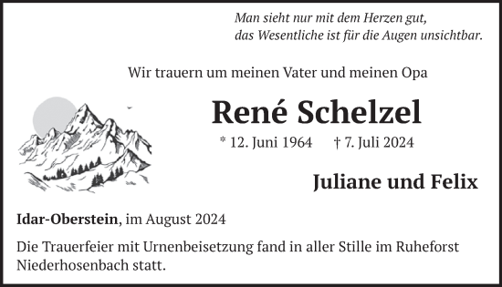 Traueranzeige von Rene Schelzel von WochenSpiegel