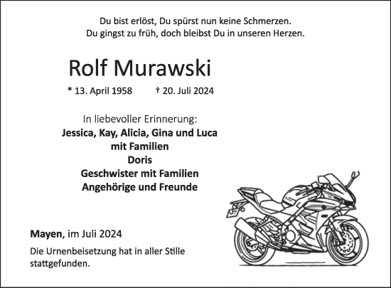 Traueranzeige von Rolf Murawski von WochenSpiegel