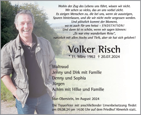 Traueranzeige von Volker Risch von WochenSpiegel