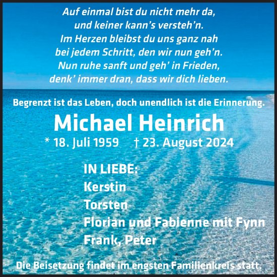 Traueranzeige von Michael Heinrich von WochenSpiegel