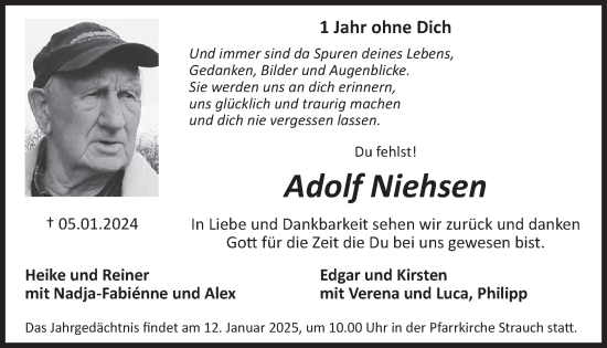 Traueranzeige von Adolf Niehsen von WochenSpiegel