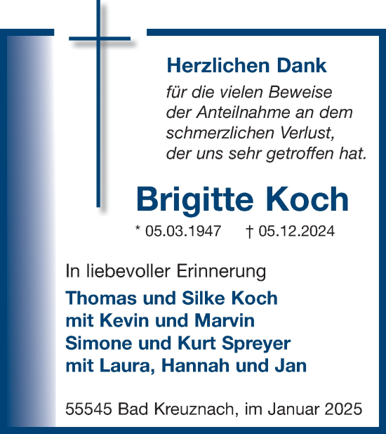 Traueranzeige von Brigitte Koch von WochenSpiegel