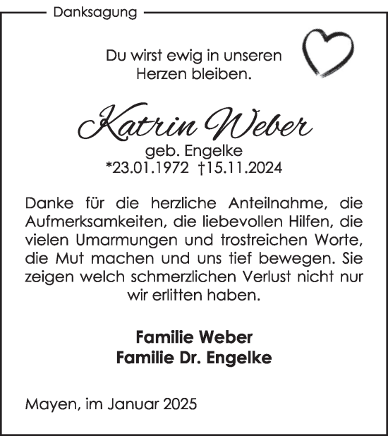 Traueranzeige von Katrin Weber von WochenSpiegel