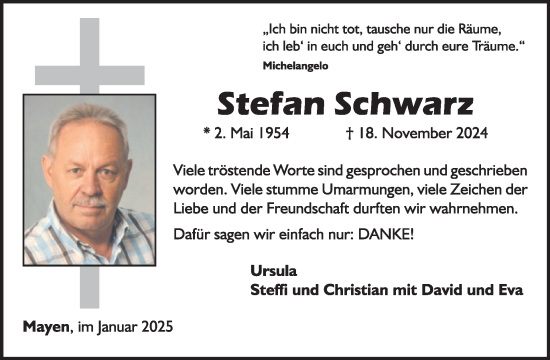 Traueranzeige von Stefan Schwarz von WochenSpiegel