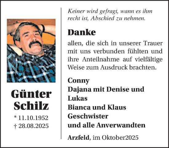 Traueranzeige von Conny Schilz von WochenSpiegel