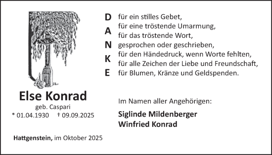 Traueranzeige von Else Konrad von WochenSpiegel