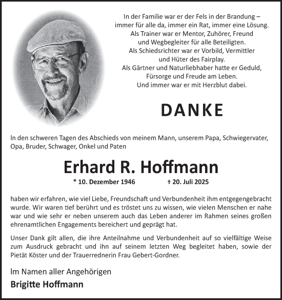 Traueranzeige von Erhard R. Hoffmann von WochenSpiegel