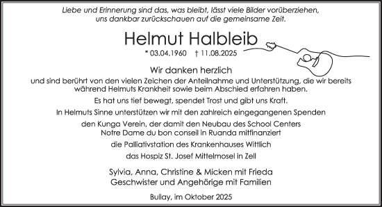 Traueranzeige von Helmut Halbleib von WochenSpiegel
