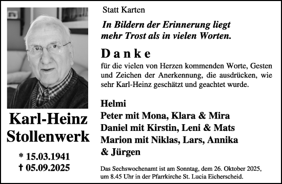 Traueranzeige von Karl-Heinz Stollenwerk von WochenSpiegel