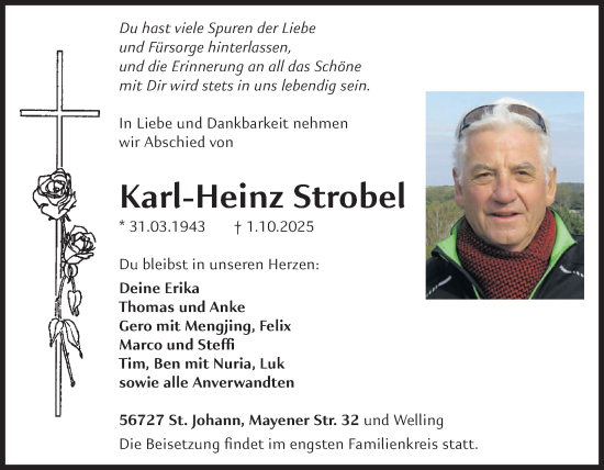 Traueranzeige von Karl-Heinz Strobel von WochenSpiegel