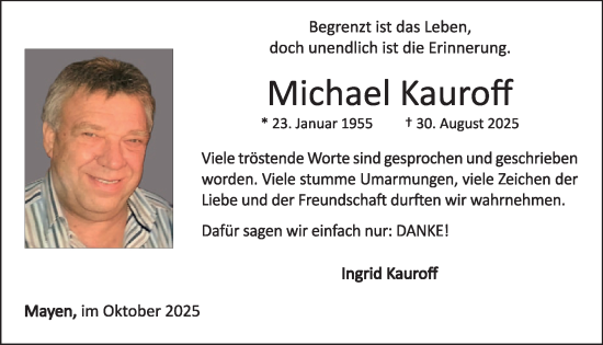 Traueranzeige von Michael Kauroff von WochenSpiegel