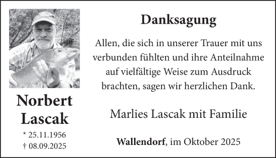 Traueranzeige von Norbert Lascak von WochenSpiegel