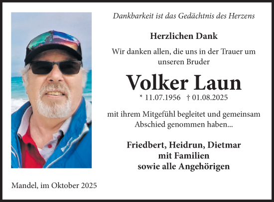 Traueranzeige von Volker Laun von WochenSpiegel