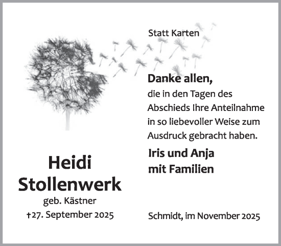 Traueranzeige von Heidi Stollenwerk von WochenSpiegel