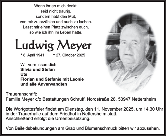 Traueranzeige von Ludwig Meyer von WochenSpiegel