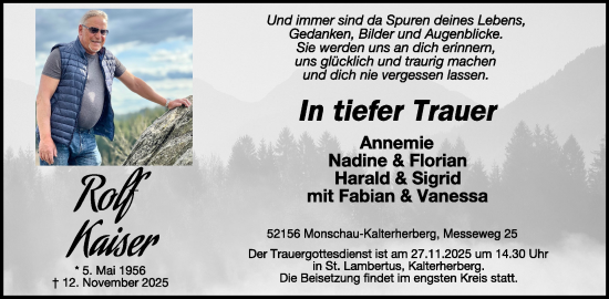 Traueranzeige von Rolf Kaiser von WochenSpiegel